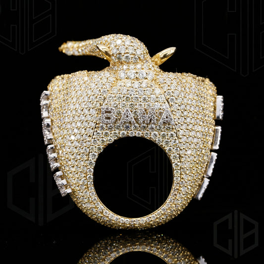 3D Elephant Shape Iced Out Hip Hop ring For Mens