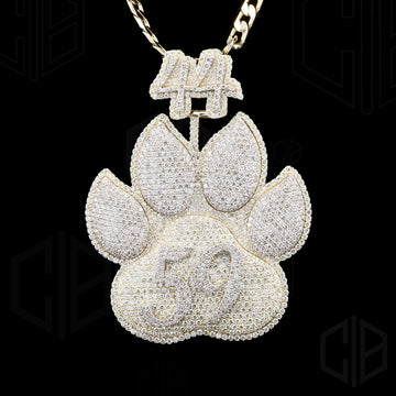 Dog Paw Full Iced Out Hip Hop Moissanite Pendant