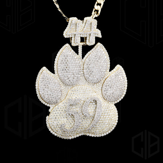 Dog Paw Full Iced Out Hip Hop Moissanite Pendant