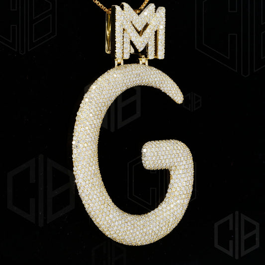 Customized Initial G Letter Moissanite Pendant