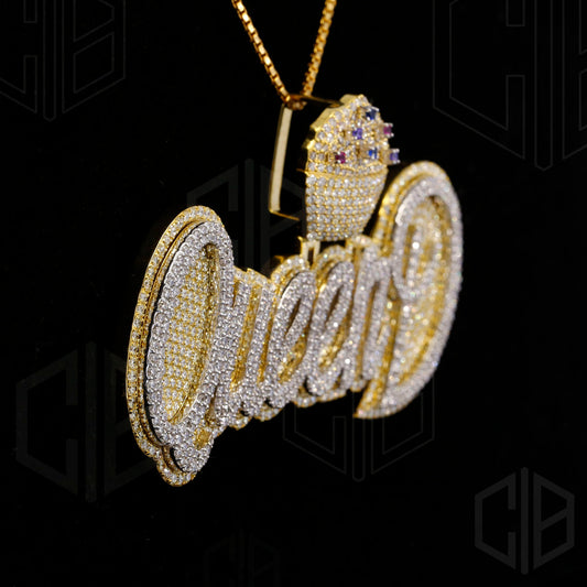 Customized Name Two Layers Iced Out Number Pendant