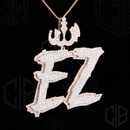 Iced Out Two Tone Customized  Moissanite Pendant