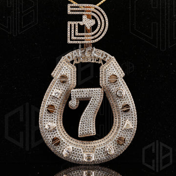 Custom Iced Out 7 Any Number Moissanite Pendant