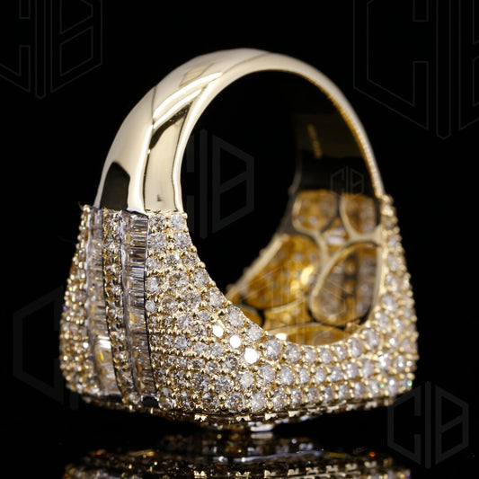 Wide Rappers Iced Out Hip Hop Moissanite Ring