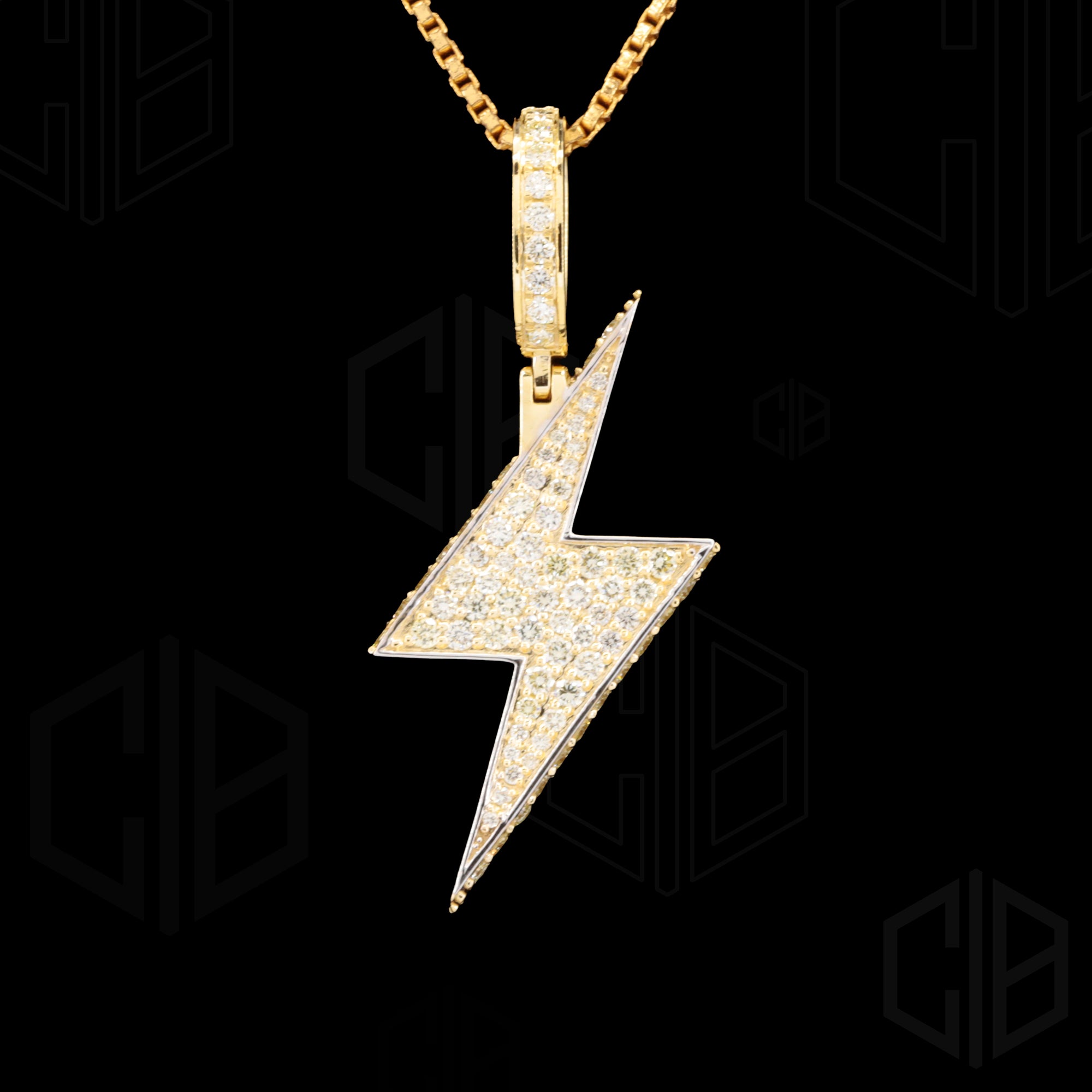 Lightning Bolt Iced out VVS moissanite pendant