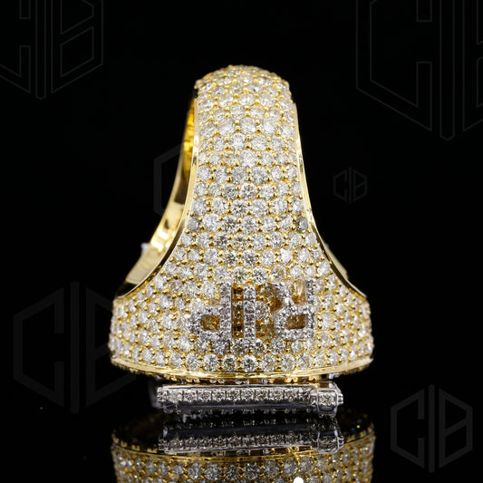 Round Cut Moissanite Iced Out Hip Hop Ring For Men