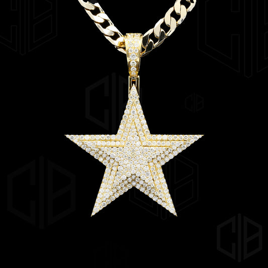 Iced Out Star VVS moisaanite Hip hop pendant gift