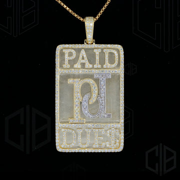 Any letter Rectangle  Moissanite iced out pendant