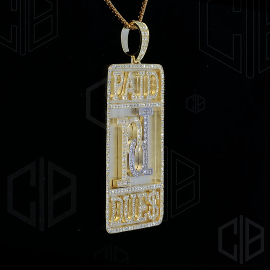 Any letter Rectangle  Moissanite iced out pendant