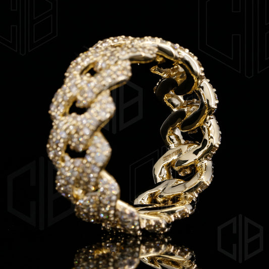 Miami Cuban link Iced Out Hip Hop Wedding Ring