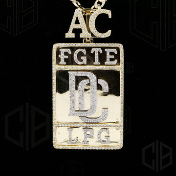 Custom Any letter Iced out Moissanite Mens pendant