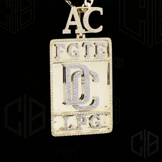 Custom Any letter Iced out Moissanite Mens pendant