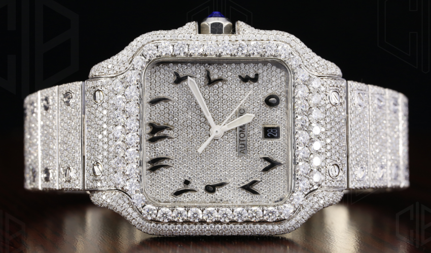 Moissanite VVS Iced Out Square Steel Bust Down Watch