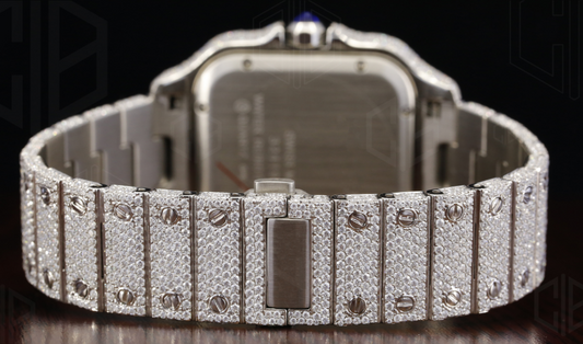 Moissanite VVS Iced Out Square Steel Bust Down Watch